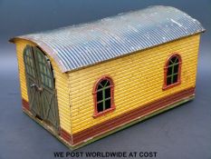 Bing 0 gauge tinplate single track engine shed