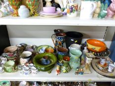A mixed collection of ceramics to include Doulton series ware, Crown Devon vases,
