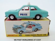Dinky Toys diecast model Ford Panda Police car, 270, with turquoise body,