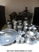 A quantity of pewter including Zinn,