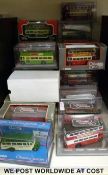 Twent-eight Corgi Original Omnibus Company (OOC) diecast model buses, coaches and trams,