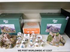 A collection of ceramics including crested ware and Lilliput Lane