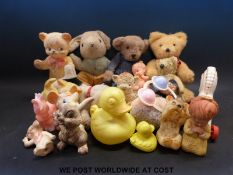 A collection of 1950/60's soft toys to include teddies, rabbit,