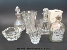 A quantity of 'heavy' glass items including Holme Gaard, also decanters,