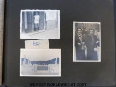 A silk covered photo album with watercolour of the 'Panzerschiff Admiral Scheer' (tank carrier,