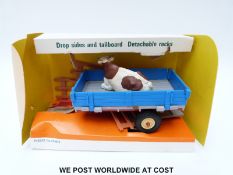 Britains Ltd model Animal Transporter Farm Cart, 9568, with red chassis, green hubs, blue sides,