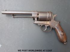 Gasser/ Montelegrin 11-3x36R six shot service revolver with shaped grips and 7.