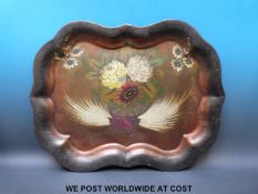 A Victorian toleware tray (width 63cm)