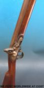 Thomas Potts, London, Elliot patent Brown Bess flintlock hammer action gun with brass butt plate,