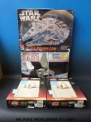 ERTL AMT Star Wars Cut Away Millennium Falcon together with an Airfix Star Wars Imperial Shuttle