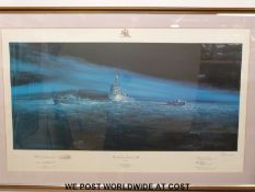 A signed limited edition Jack Russell WWII naval print (121/850) 