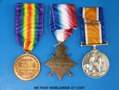 A Mercantile Fleet Auxiliary WWI medal trio including 1914-15 star awarded to J W Nightscales Asst.