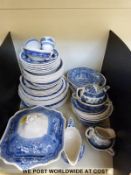 A large quantity of Bristol scenes blue and white dinner and tea ware