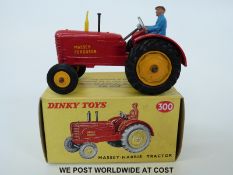 Dinky Toys diecast model Massey-Harris Tractor, 300, with red body,