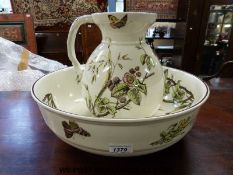 A jug and basin set in Blackberry pattern