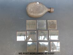 A WWI era canteen and a small collection of WWI interest magic lantern slides featuring The Duke of