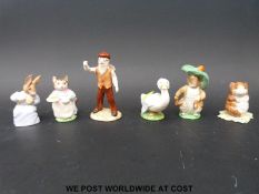 Six Beswick (BP3B) and Royal Albert Beatrix Potter figures including Timmy Willie,