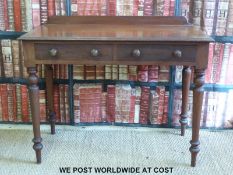 A 19thC mahogany two drawer hall table