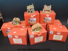 Nine large orange boxed Lilliput Lane houses to include Honeysuckle Cottage trinket box,