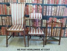 A 19th century upholstered elbow chair,