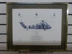 A signed limited edition (186/450) print of a Westland Wessex,