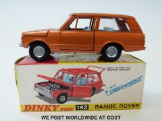 Dinky Toys diecast model Range Rover, 192, with metalic bronze body and red interior,