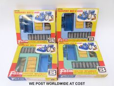 Four Britains Ltd model Tipping Transport Boxes and Loads 9545, with blue boxes, bales,