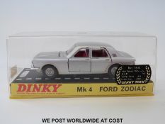 Dinky Toys diecast model Ford Zodiac Mk4, 164, with metallic silver body, red interior,