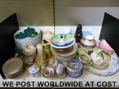 A large collection of ceramics to include Denby Green Wheat pattern,