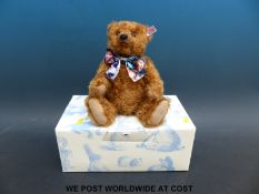 Steiff brown mohair Elvis Presley bear with jointed limbs and musical box playing Elvis songs,