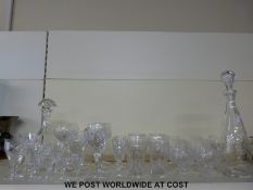 A quantity of glassware including a Webb Corbett decanter