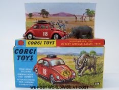 Corgi Toys diecast model Volkswagen 1200 in East African Safari Trim, 256, with orange body,