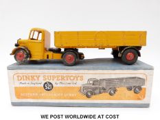 Dinky Supertoys diecast model Bedford Articulated Lorry, 521, with yellow cab and bed,