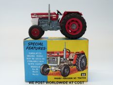 Corgi Toys diecast model Massey-Ferguson 165 Tractor, 66, with red white and grey body,