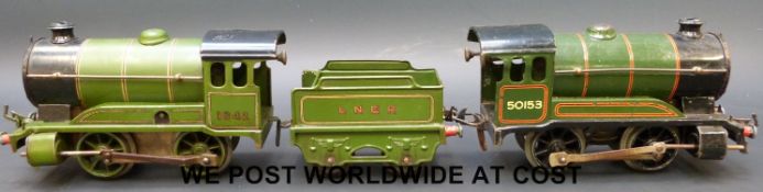 Two Hornby 0 gauge clockwork locomotives,