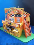A scratch built fairground model Wall of Death with motorcycles, 1/12 scale,
