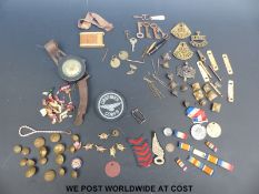 A quantity of militaria and other badges, formerly the property of Moreton Dudbridge,