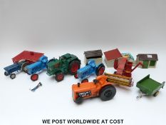 A farm layout together with stable and a large collection of farm animals including tractor shed