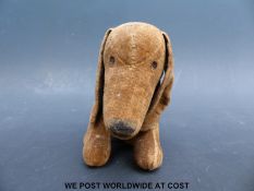 Chad Valley felt sausage dog/ Dachshund, 11cm tall.