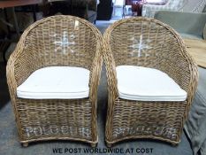 Two 'Polo Club' children's wicker chairs