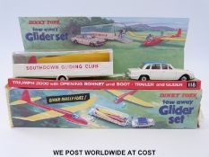 Dinky Toys diecast model Tow Away Glider Set, 118, with 135 blue and white Triumph 2000,