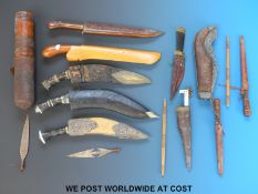 A quantity of various kukris,