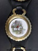 A quantity of martingales with brasses including clover leaf design, crescent with star to centre,