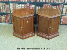 A pair of hexagonal cupboards (W50 H56cm)