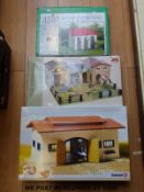 Three model equestrian buildings, a Schleich Horse Stable,