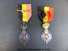 Two Belgian labour medals/decorations,