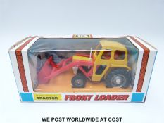 Britains Ltd model Massey-Ferguson Tractor with Front Loader, 9572, with yellow cab,