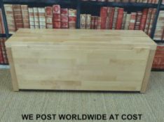 A pine seat with roll out drawer (width 112cm, depth 41cm,