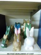 Twelve pottery/ceramic rabbits to include Sylvac 1065, Denby etc.