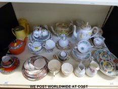 An assortment of tea china ware to include Crown Ducal Orange Tree,